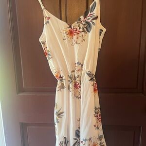 Grace Karin Floral Midi Dress in Cream and Pink